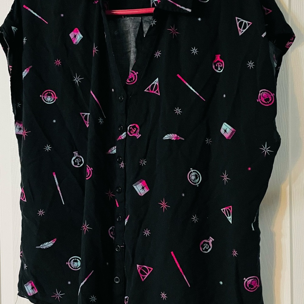 Torrid Harry Potter Challis Button Down Icons Shirt